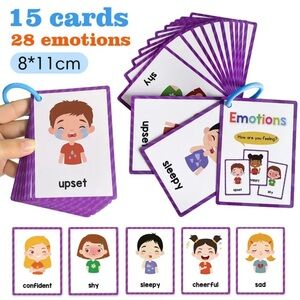 Purple Emotion Flashcards Set